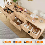 Commode à 9 tiroirs pour chambre, commode en bois de 150 cm de large, grande commode meuble TV, organisateur de rangement pour vêtements pour salon, couloir, chambre
