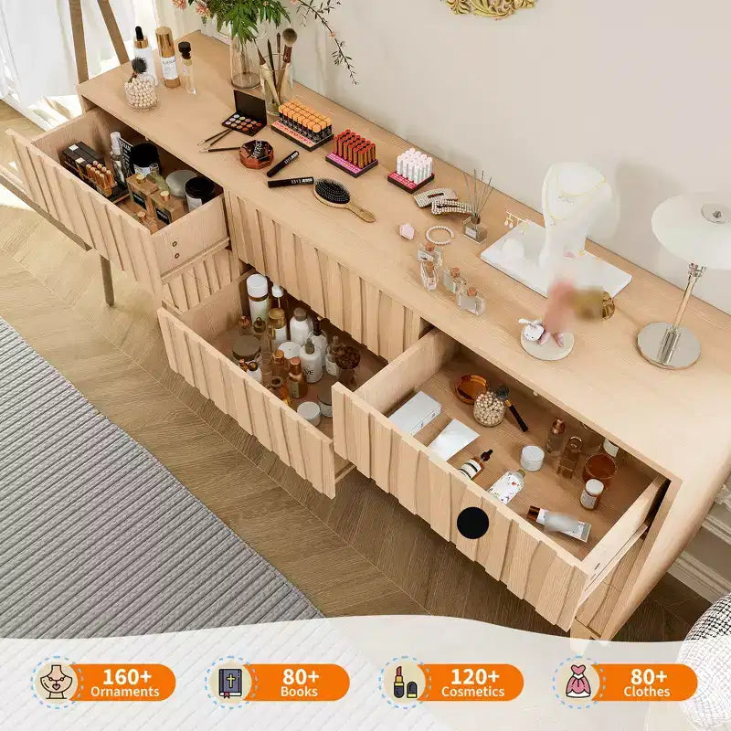 Commode à 9 tiroirs pour chambre, commode en bois de 150 cm de large, grande commode meuble TV, organisateur de rangement pour vêtements pour salon, couloir, chambre