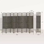 Paravent pliant 8 panneaux Séparateur de pièce portable en fibre ondulée pour bureau à domicile