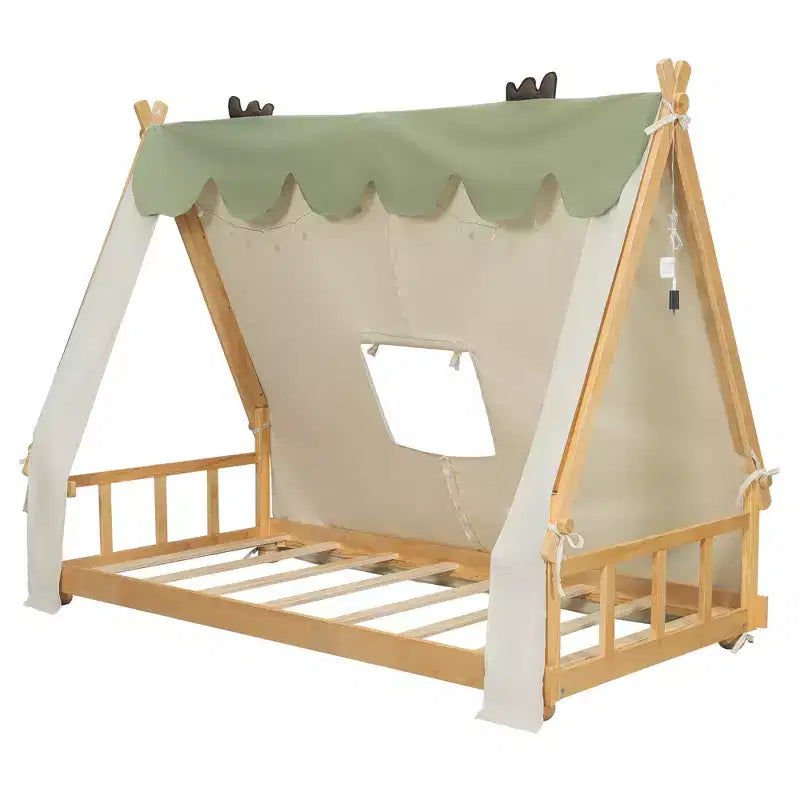Lit Cabane Tente Polibi pour Enfants avec Lumières et Lucarne