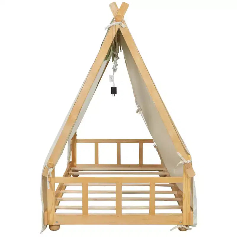 Lit Cabane Tente Polibi pour Enfants avec Lumières et Lucarne