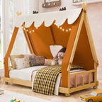 Lit Cabane Tente Polibi pour Enfants avec Lumières et Lucarne