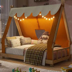 Lit Cabane Tente Polibi pour Enfants avec Lumières et Lucarne