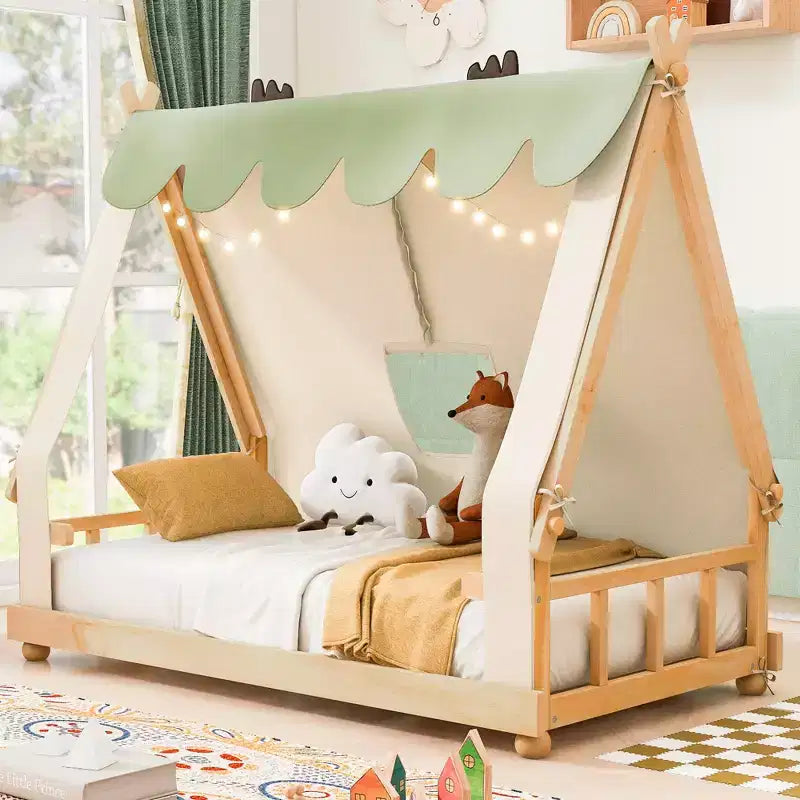 Lit Cabane Tente Polibi pour Enfants avec Lumières et Lucarne