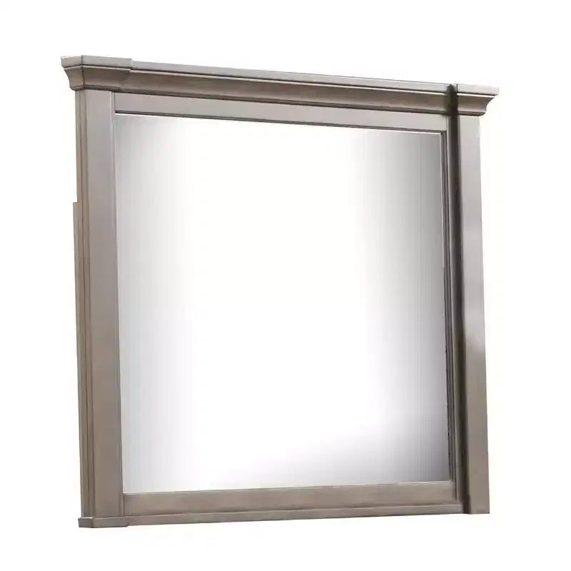 Miroir de commode Royal Hampton, verre biseauté, bois de noyer foncé, 39x46