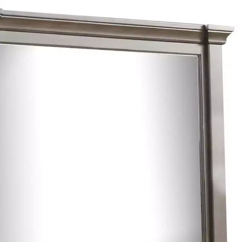 Miroir de commode Royal Hampton, verre biseauté, bois de noyer foncé, 39x46