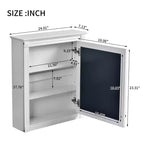MAYEERTY 27 Armoire de rangement murale pour salle de bain avec miroir, armoire à pharmacie avec étagère réglable en hauteur, blanc