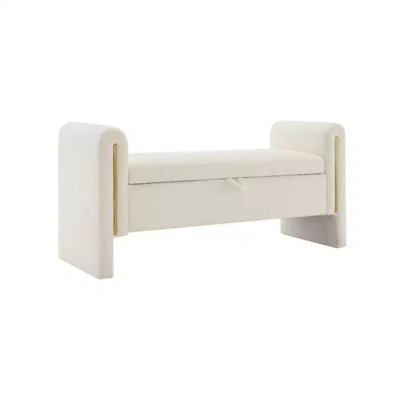 Banc de rangement TUYOHW Teddy, banc ottoman bout de lit de 150 cm avec accoudoirs et rangement, ottoman pour chambre à coucher, salon, couloir
