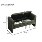 Banc de rangement TUYOHW Teddy, banc ottoman bout de lit de 150 cm avec accoudoirs et rangement, ottoman pour chambre à coucher, salon, couloir