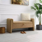 Banc de rangement TUYOHW Teddy, banc ottoman bout de lit de 150 cm avec accoudoirs et rangement, ottoman pour chambre à coucher, salon, couloir