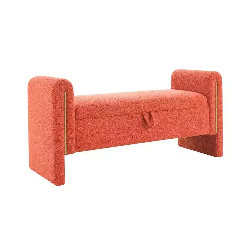 Banc de rangement TUYOHW Teddy, banc ottoman bout de lit de 150 cm avec accoudoirs et rangement, ottoman pour chambre à coucher, salon, couloir