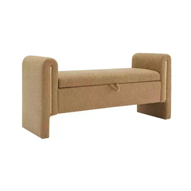 Banc de rangement TUYOHW Teddy, banc ottoman bout de lit de 150 cm avec accoudoirs et rangement, ottoman pour chambre à coucher, salon, couloir
