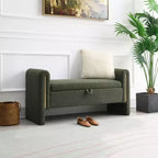 Banc de rangement TUYOHW Teddy, banc ottoman bout de lit de 150 cm avec accoudoirs et rangement, ottoman pour chambre à coucher, salon, couloir