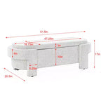 Banc de rangement ovale TUYOHW, banc de bout de lit en lin de 51,5 pouces, ottoman pour salon, chambre, entrée