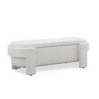 Banc de rangement ovale TUYOHW, banc de bout de lit en lin de 51,5 pouces, ottoman pour salon, chambre, entrée