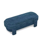 Banc de rangement ovale TUYOHW, banc de bout de lit en lin de 51,5 pouces, ottoman pour salon, chambre, entrée
