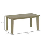Table basse d'extérieur rectangulaire, table de patio extérieure tout temps en PEHD avec plateau à lattes pour jardin, balcon