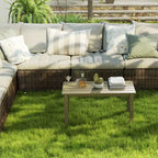 Table basse d'extérieur rectangulaire, table de patio extérieure tout temps en PEHD avec plateau à lattes pour jardin, balcon