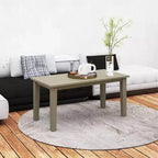 Table basse d'extérieur rectangulaire, table de patio extérieure tout temps en PEHD avec plateau à lattes pour jardin, balcon