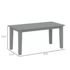 Table basse d'extérieur rectangulaire, table de patio extérieure tout temps en PEHD avec plateau à lattes pour jardin, balcon