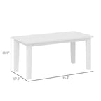 Table basse d'extérieur rectangulaire, table de patio extérieure tout temps en PEHD avec plateau à lattes pour jardin, balcon