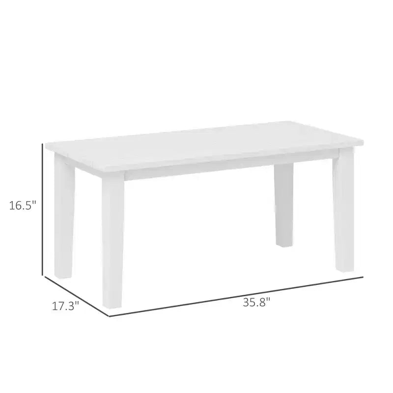 Table basse d'extérieur rectangulaire, table de patio extérieure tout temps en PEHD avec plateau à lattes pour jardin, balcon