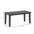 Table basse d'extérieur rectangulaire, table de patio extérieure tout temps en PEHD avec plateau à lattes pour jardin, balcon