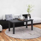 Table basse d'extérieur rectangulaire, table de patio extérieure tout temps en PEHD avec plateau à lattes pour jardin, balcon