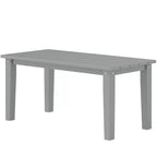 Table basse d'extérieur rectangulaire, table de patio extérieure tout temps en PEHD avec plateau à lattes pour jardin, balcon