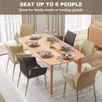 Table de salle à manger en pin pour 6 personnes, table de cuisine rectangulaire rustique de 150 cm avec grand plateau pour salle à manger