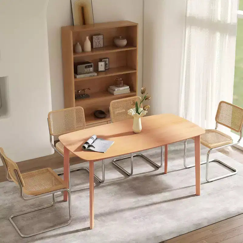 Table de salle à manger en pin pour 6 personnes, table de cuisine rectangulaire rustique de 150 cm avec grand plateau pour salle à manger