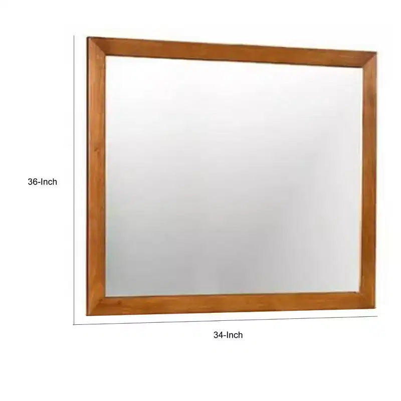 Miroir Royal Hampton style milieu de siècle, finition chêne