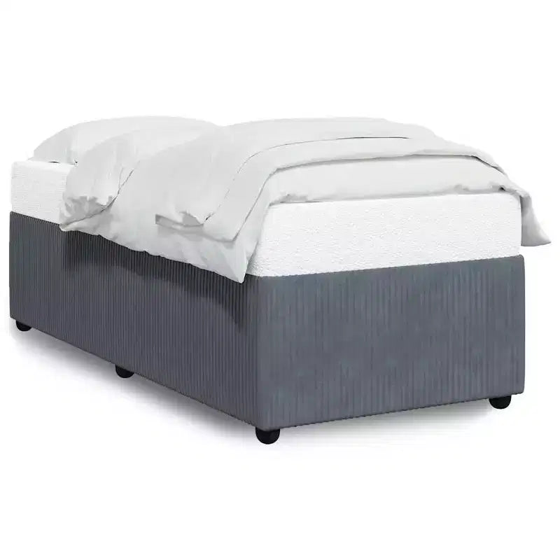 Cadre de lit Velours gris foncé (100 % polyester), contreplaqué, bois composite
