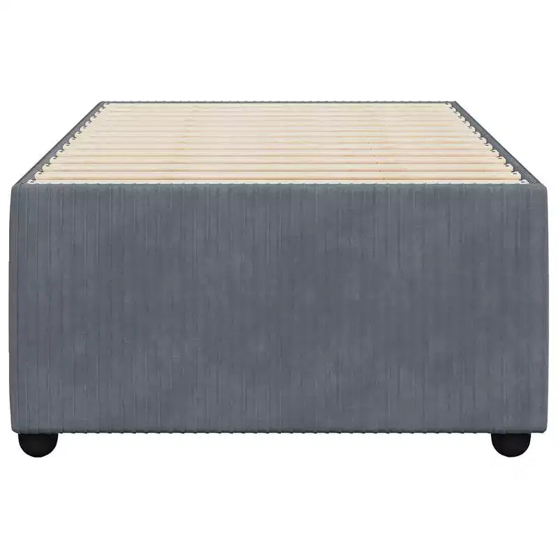 Cadre de lit Velours gris foncé (100 % polyester), contreplaqué, bois composite
