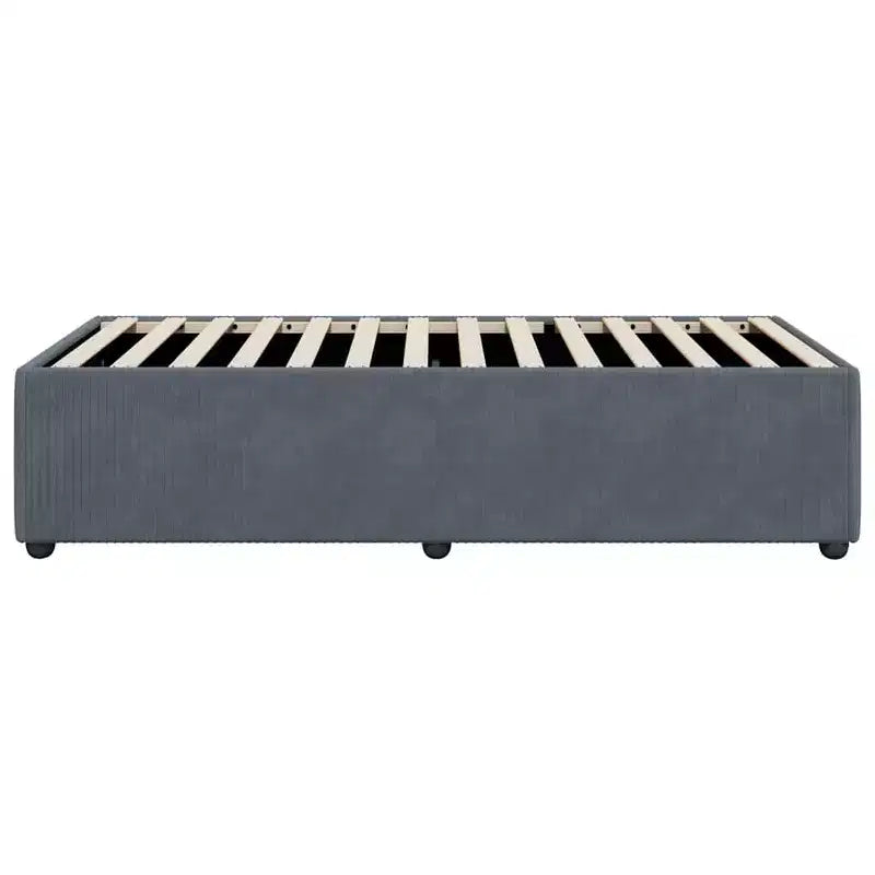 Cadre de lit Velours gris foncé (100 % polyester), contreplaqué, bois composite