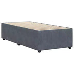 Cadre de lit Velours gris foncé (100 % polyester), contreplaqué, bois composite