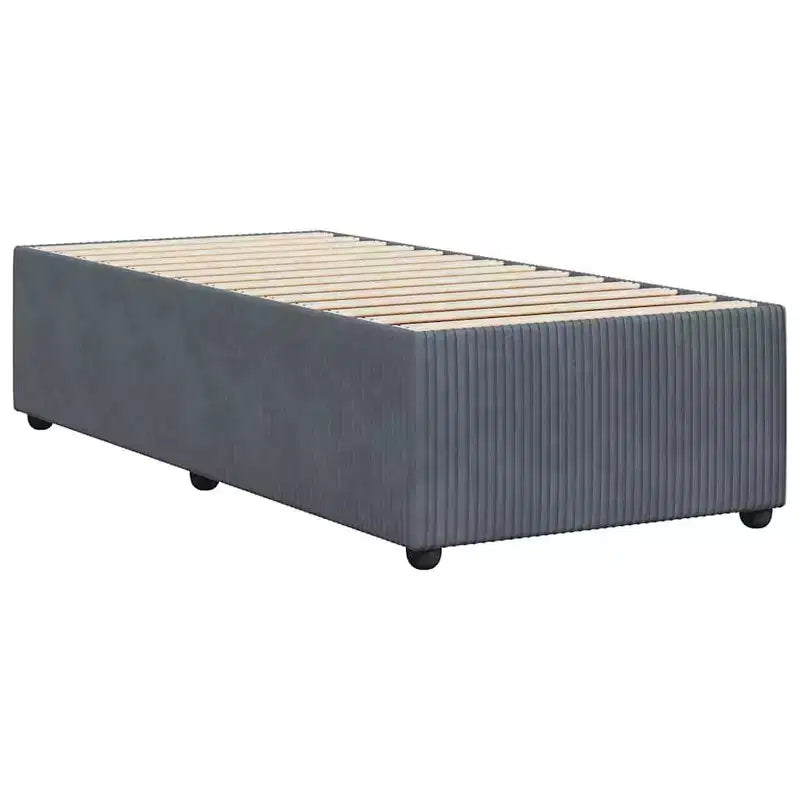Cadre de lit Velours gris foncé (100 % polyester), contreplaqué, bois composite
