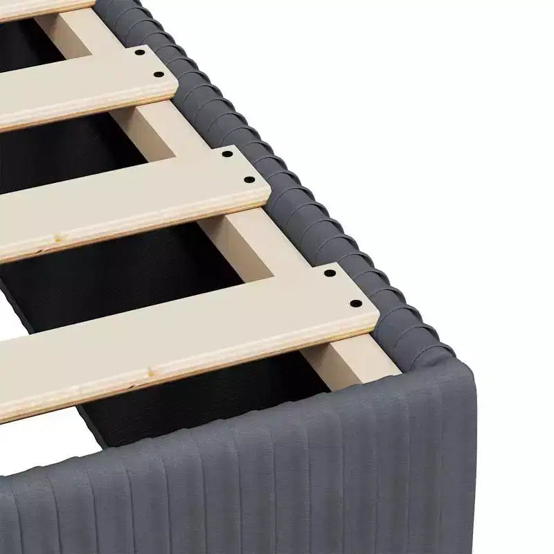 Cadre de lit Velours gris foncé (100 % polyester), contreplaqué, bois composite