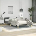 Cadre de lit avec tête de lit Gris Foncé 100% Polyester Twin XL