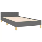 Cadre de lit avec tête de lit Gris Foncé 100% Polyester Twin XL
