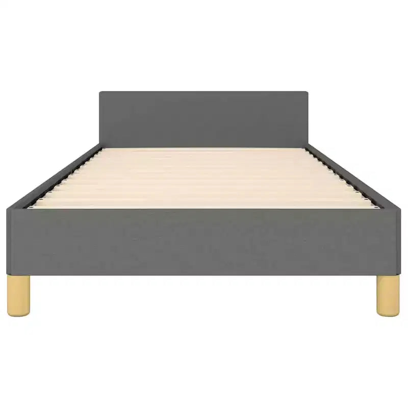 Cadre de lit avec tête de lit Gris Foncé 100% Polyester Twin XL