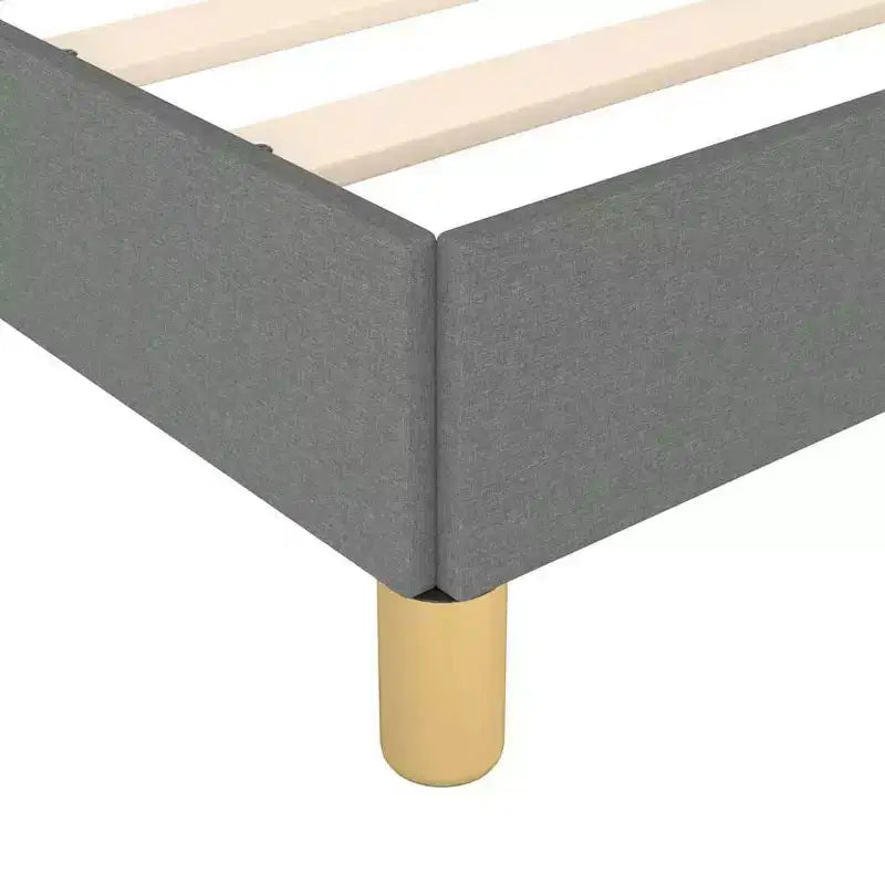 Cadre de lit avec tête de lit Gris Foncé 100% Polyester Twin XL
