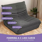 Pouf paresseux avec mousse à mémoire de forme pour salon, appartement, chaise longue moelleuse