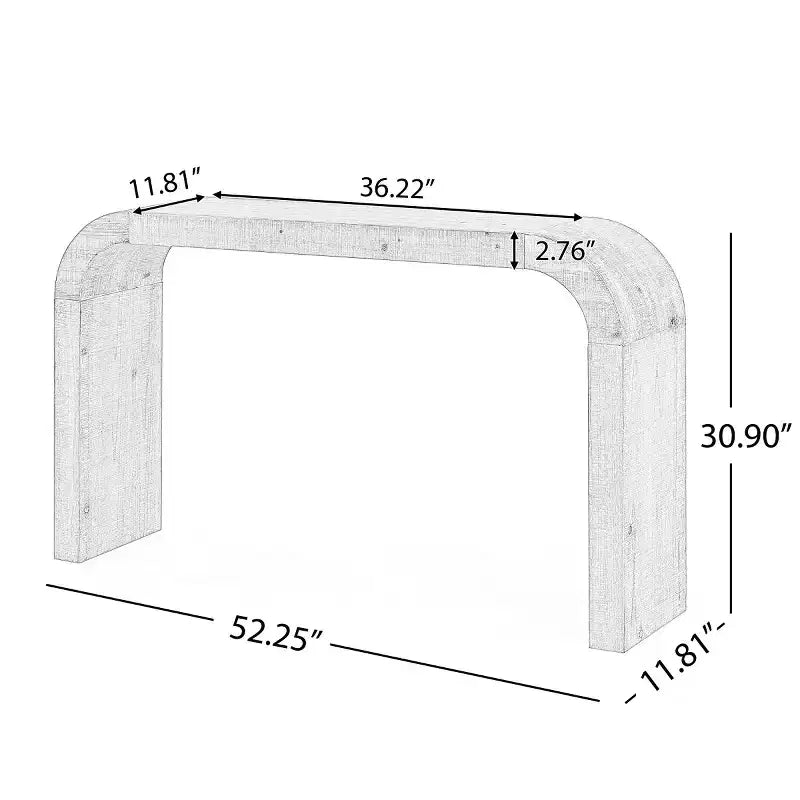 52 Console de Table d'Entrée Étroite à Bord Courbé, Console Derrière le Canapé, Table de Couloir Mince Moderne pour Salon - Panipeachy