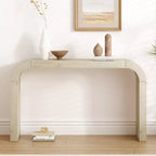 52 Console de Table d'Entrée Étroite à Bord Courbé, Console Derrière le Canapé, Table de Couloir Mince Moderne pour Salon - Panipeachy