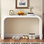 52 Console de Table d'Entrée Étroite à Bord Courbé, Console Derrière le Canapé, Table de Couloir Mince Moderne pour Salon - Panipeachy