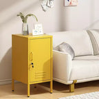 Table d'appoint casier en métal, table de chevet minimaliste moderne avec 2 étagères réglables, conception anti-basculement, meuble de rangement multiple pour salon et chambre