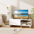 Meuble TV Costway pour téléviseurs jusqu'à 50'' Meuble TV moderne Centre de divertissement multimédia avec étagère à livres et étagère réglable à 3 positions