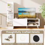 Meuble TV Costway pour téléviseurs jusqu'à 50'' Meuble TV moderne Centre de divertissement multimédia avec étagère à livres et étagère réglable à 3 positions