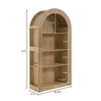 Étagère haute Okak Mid Century à 4 niveaux avec arc, vitrine en bois, étagère de rangement ouverte pour bureau, salon